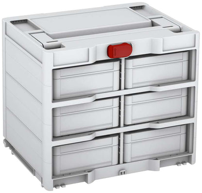 Systainer³ Rack/6 M 337, Light Grey with Carmine Red catches
