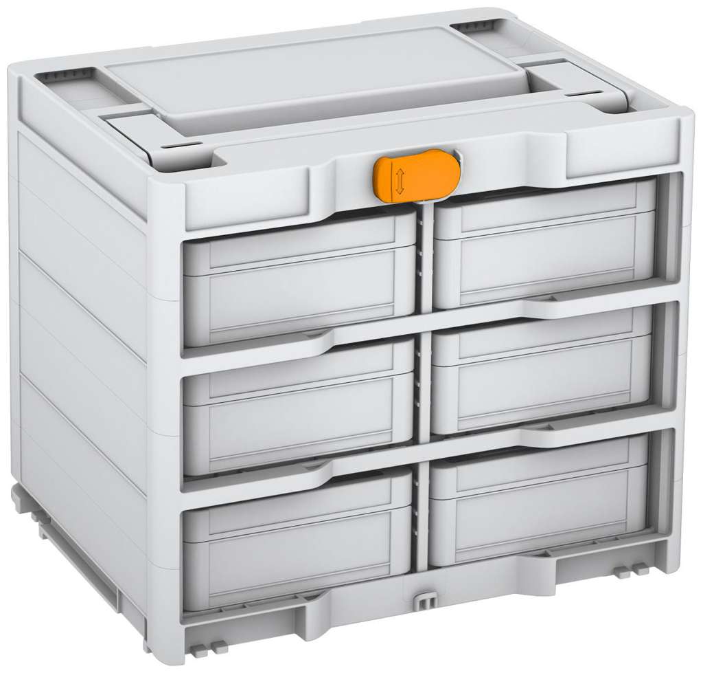 Systainer³ Rack/6 M 337, Light Grey with Daffodil Yellow catches