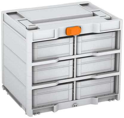 Systainer³ Rack/6 M 337, Light Grey with Deep Orange catches