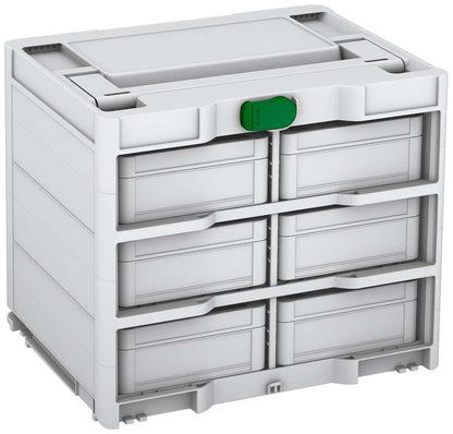 Systainer³ Rack/6 M 337, Light Grey with Emerald Green catches