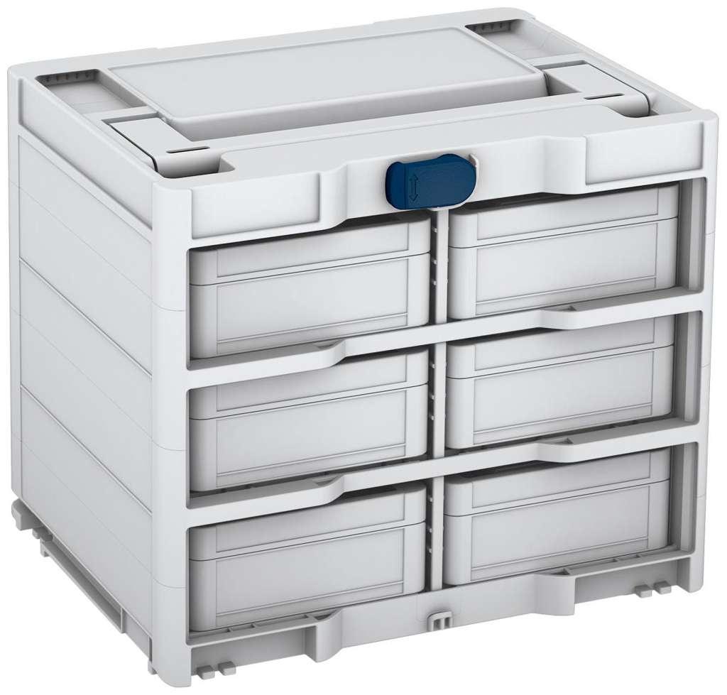 Systainer³ Rack/6 M 337, Light Grey with Sapphire Blue catches