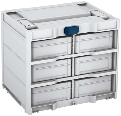 Systainer³ Rack/6 M 337, Light Grey with Sapphire Blue catches