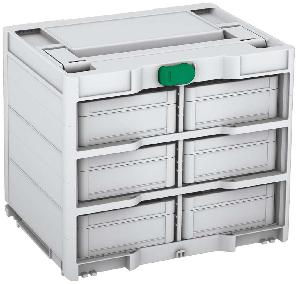 Systainer³ Rack/6 M 337, Light Grey with Signal Green catches