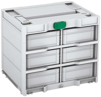 Systainer³ Rack/6 M 337, Light Grey with Signal Green catches