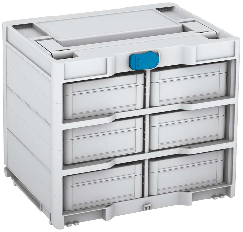 Systainer³ Rack/6 M 337, Light Grey with Sky Blue catches