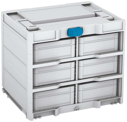 Systainer³ Rack/6 M 337, Light Grey with Sky Blue catches
