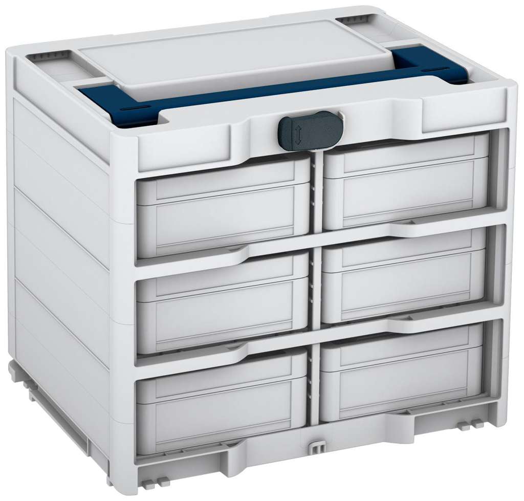 Systainer³ Rack/6 M 337, Light Grey with Sapphire Blue lid handle and Anthracite catches