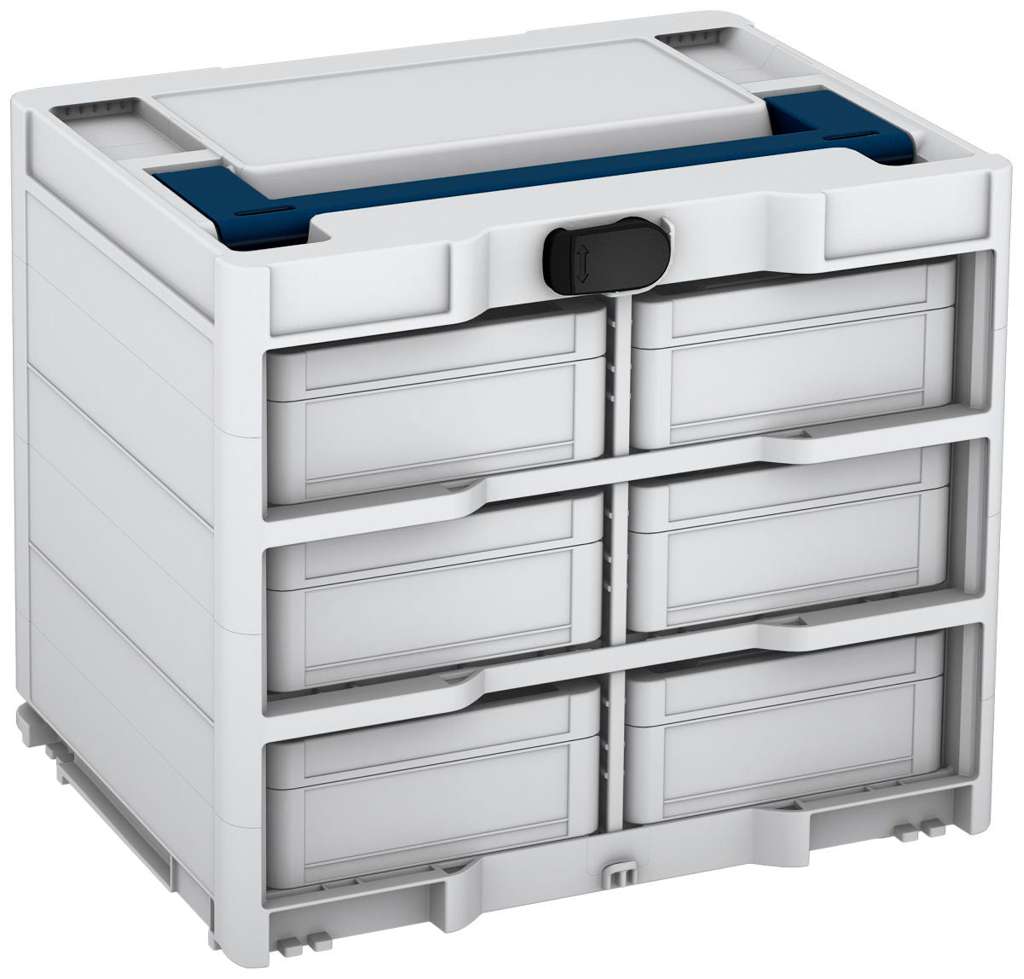 Systainer³ Rack/6 M 337, Light Grey with Sapphire Blue lid handle and Black catches