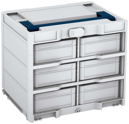 Systainer³ Rack/6 M 337, Light Grey with Sapphire Blue lid handle