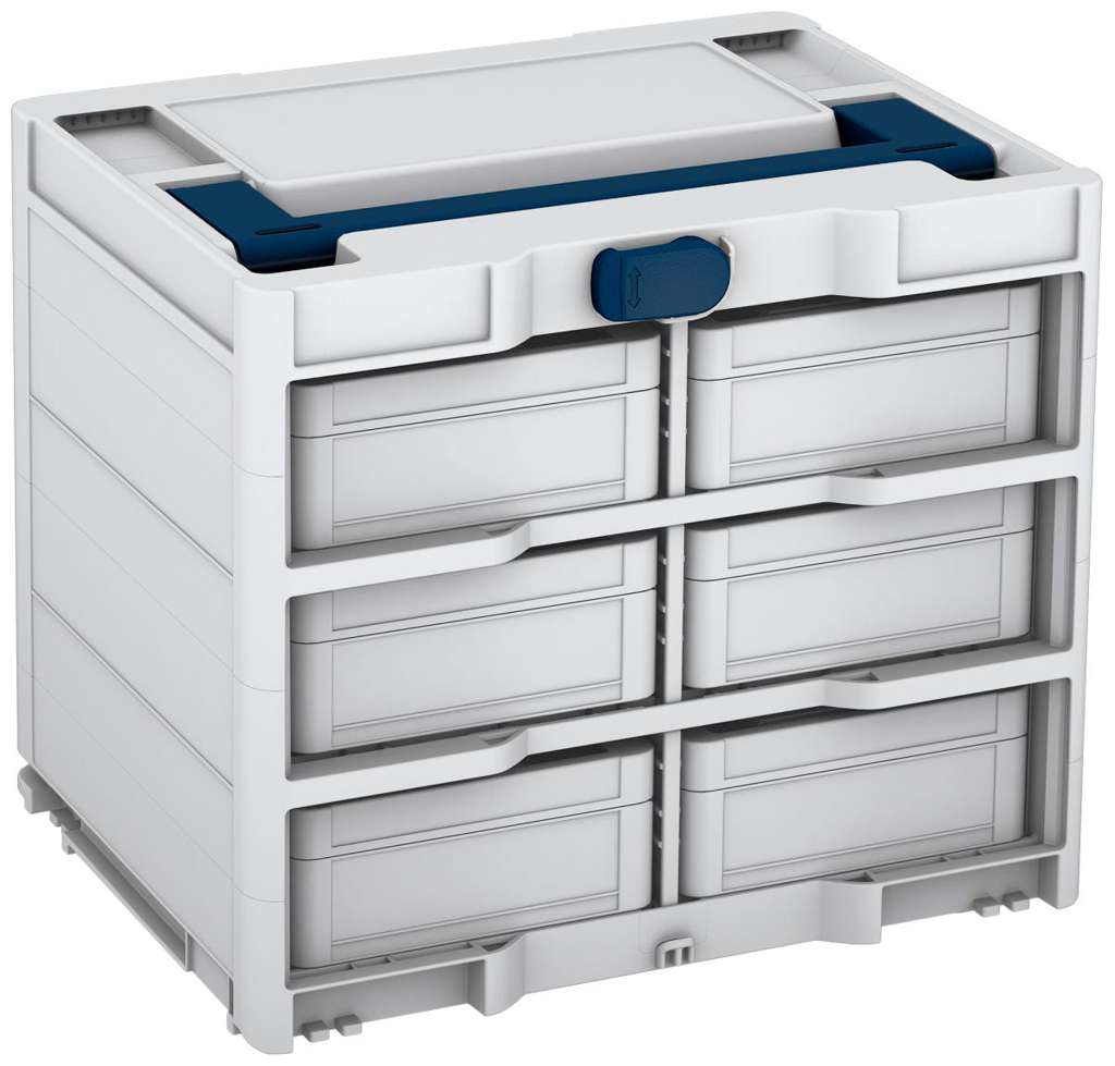 Systainer³ Rack/6 M 337, Light Grey with Sapphire Blue lid handle and Sapphire Blue catches