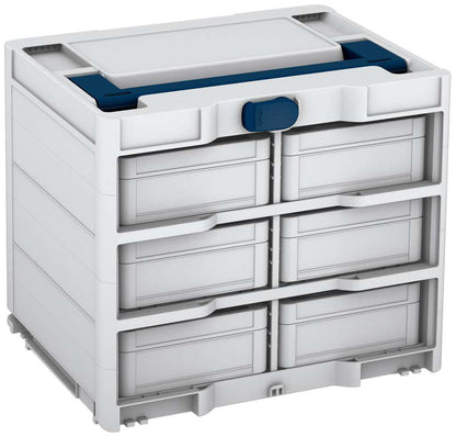 Systainer³ Rack/6 M 337, Light Grey with Sapphire Blue lid handle and Sapphire Blue catches