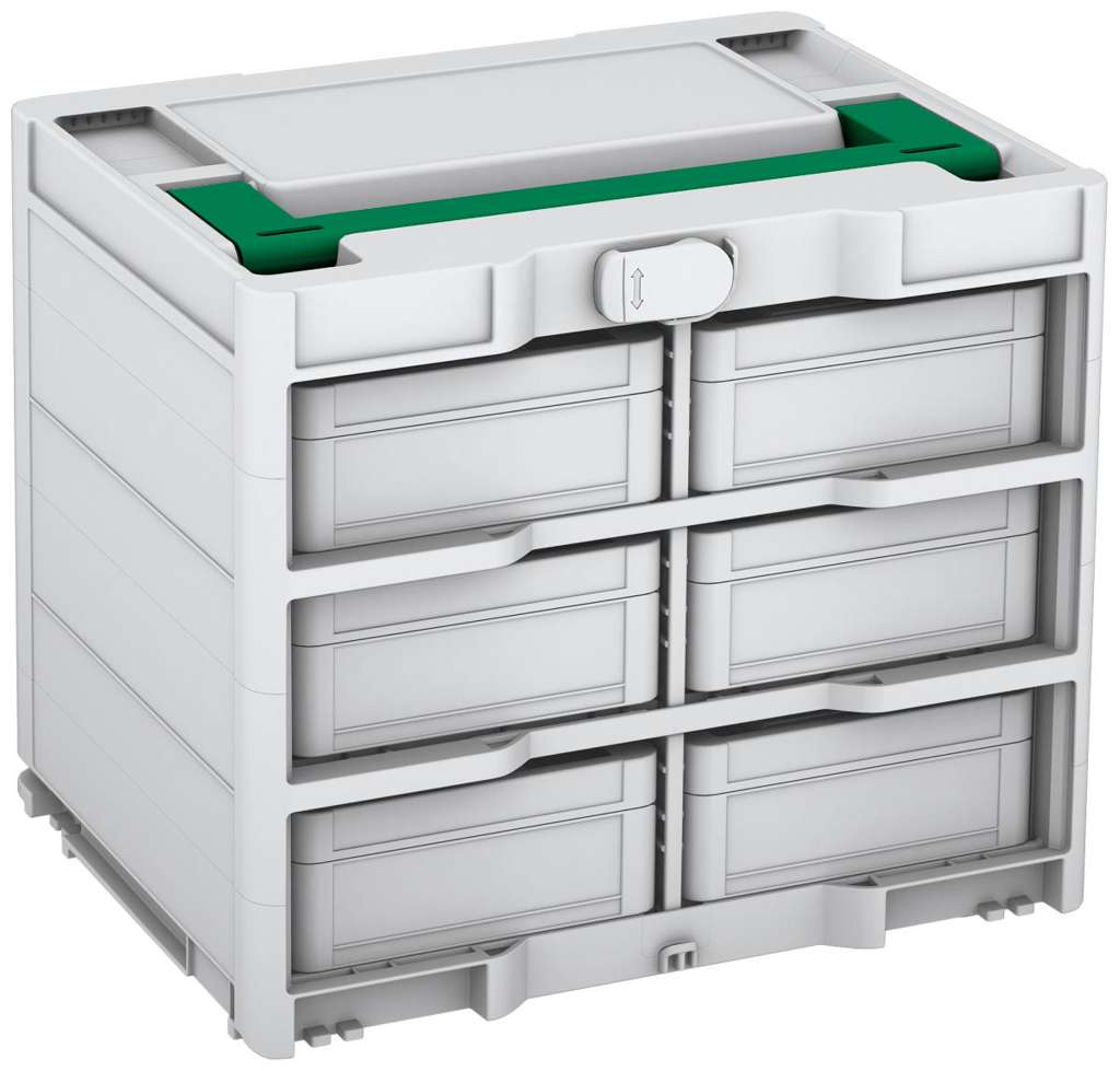 Systainer³ Rack/6 M 337, Light Grey with Signal Green lid handle