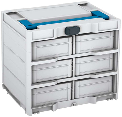 Systainer³ Rack/6 M 337, Light Grey with Sky Blue lid handle and Anthracite catches