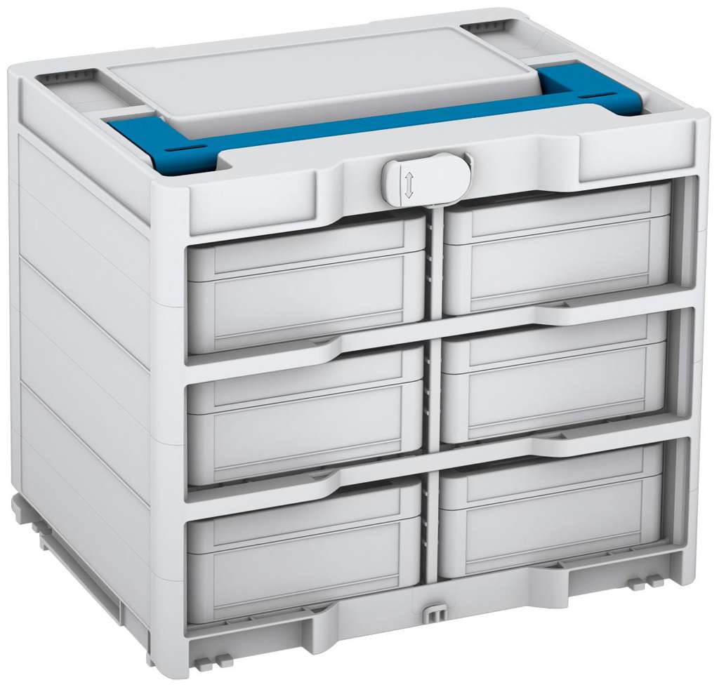 Systainer³ Rack/6 M 337, Light Grey with Sky Blue lid handle
