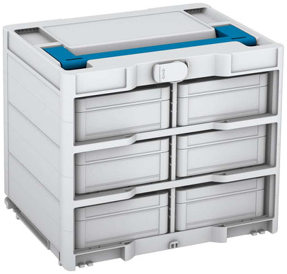 Systainer³ Rack/6 M 337, Light Grey with Sky Blue lid handle