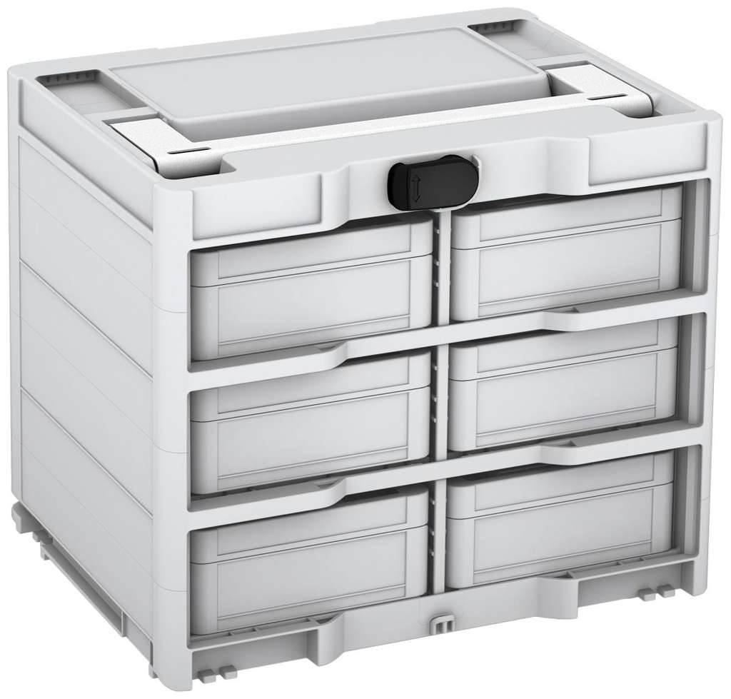 Systainer³ Rack/6 M 337, Light Grey with White lid handle and Black catches