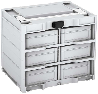 Systainer³ Rack/6 M 337, Light Grey with White lid handle and Black catches