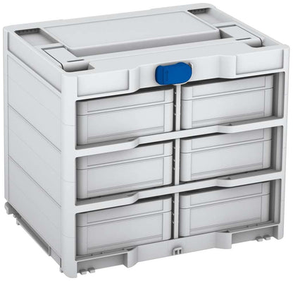 Systainer³ Rack/6 M 337, Light Grey with Signal Blue catches
