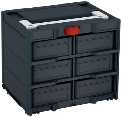 Systainer³ Rack/6 M 337, Anthracite with Light Grey lid handle and Carmine Red catches