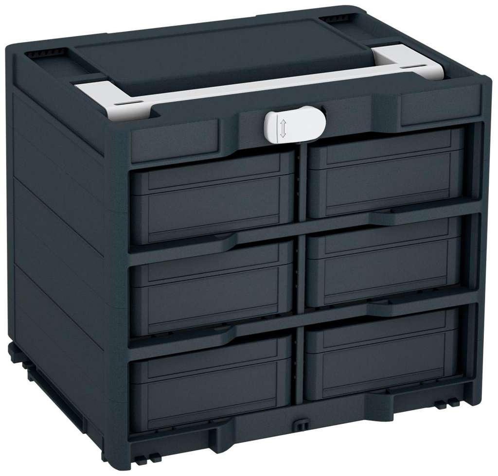 Systainer³ Rack/6 M 337, Anthracite with Light Grey lid handle and Light Grey catches