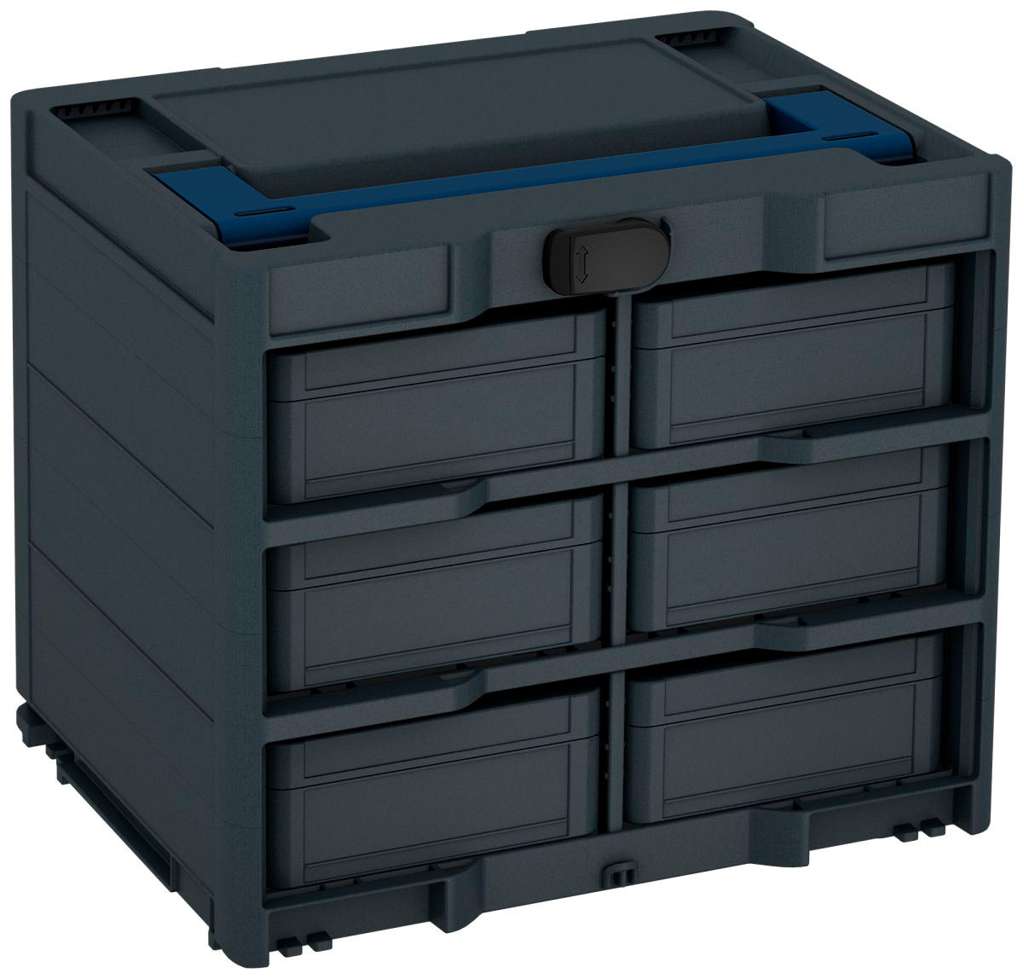 Systainer³ Rack/6 M 337, Anthracite with Sapphire Blue lid handle and Black catches