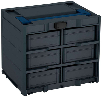 Systainer³ Rack/6 M 337, Anthracite with Sapphire Blue lid handle and Black catches