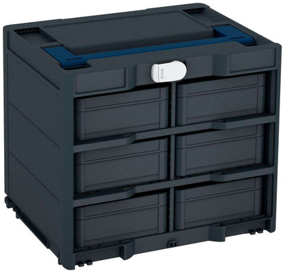 Systainer³ Rack/6 M 337, Anthracite with Sapphire Blue lid handle and Light Grey catches