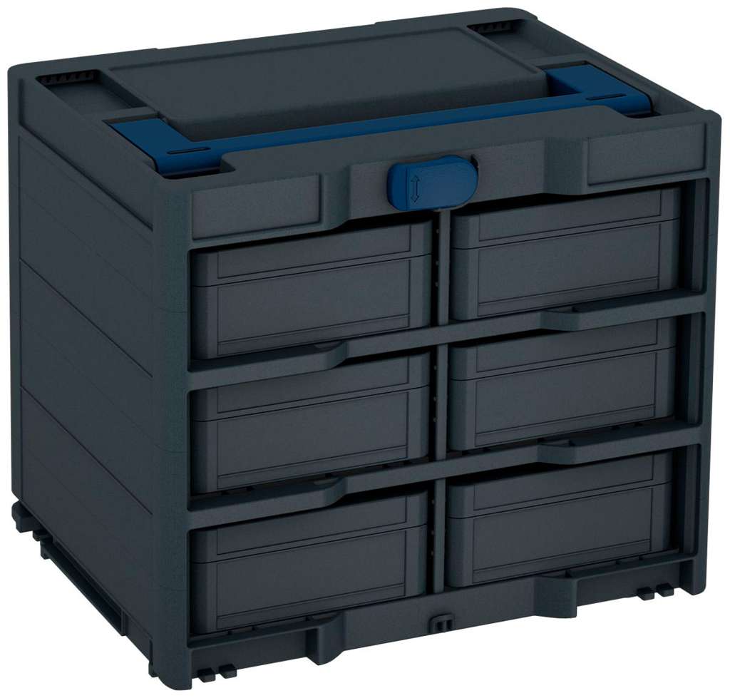 Systainer³ Rack/6 M 337, Anthracite with Sapphire Blue lid handle and Sapphire Blue catches