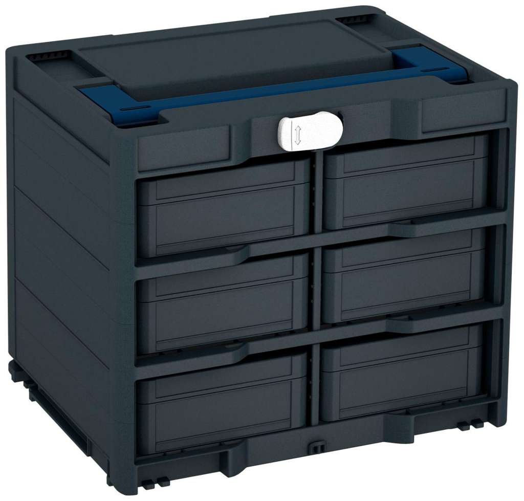 Systainer³ Rack/6 M 337, Anthracite with Sapphire Blue lid handle and White catches