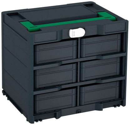 Systainer³ Rack/6 M 337, Anthracite with Signal Green lid handle and White catches