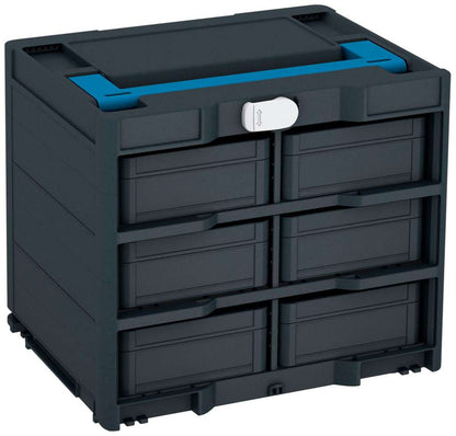 Systainer³ Rack/6 M 337, Anthracite with Sky Blue lid handle and Light Grey catches