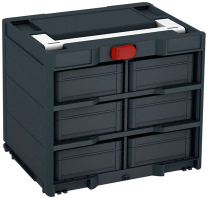 Systainer³ Rack/6 M 337, Anthracite with White lid handle and Carmine Red catches