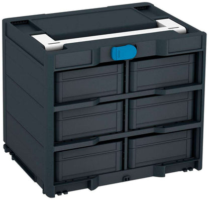 Systainer³ Rack/6 M 337, Anthracite with White lid handle and Sky Blue catches