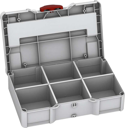 Systainer³ S 76 with Dividers, Light Grey with Carmine Red catches