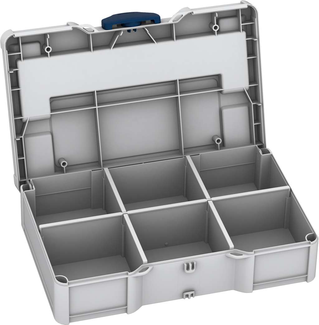 Systainer³ S 76 with Dividers, Light Grey with Sapphire Blue catches