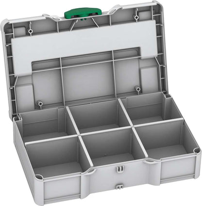 Systainer³ S 76 with Dividers, Light Grey with Signal Green catches