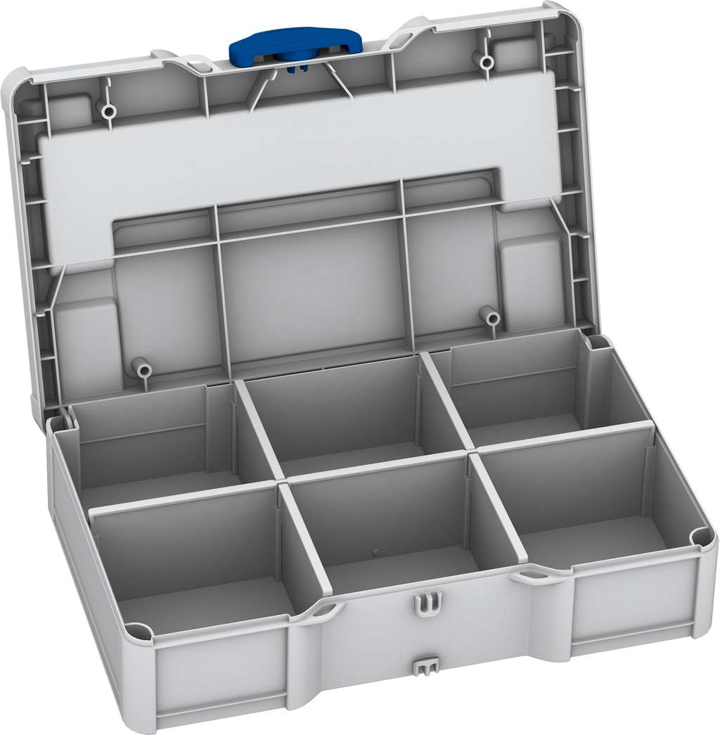 Systainer³ S 76 with Dividers, Light Grey with Signal Blue catches