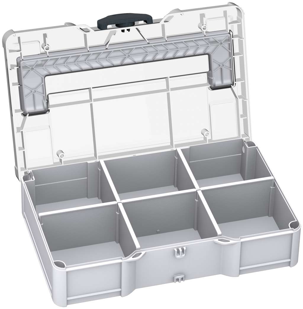 Systainer³ S 76 Transparent Lid with Dividers, Light Grey with Transparent lid and Anthracite catches