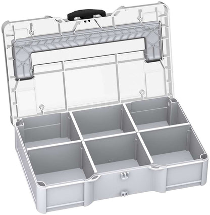 Systainer³ S 76 Transparent Lid with Dividers, Light Grey with Transparent lid and Black catches