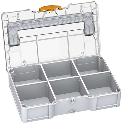 Systainer³ S 76 Transparent Lid with Dividers, Light Grey with Transparent lid and Daffodil Yellow catches