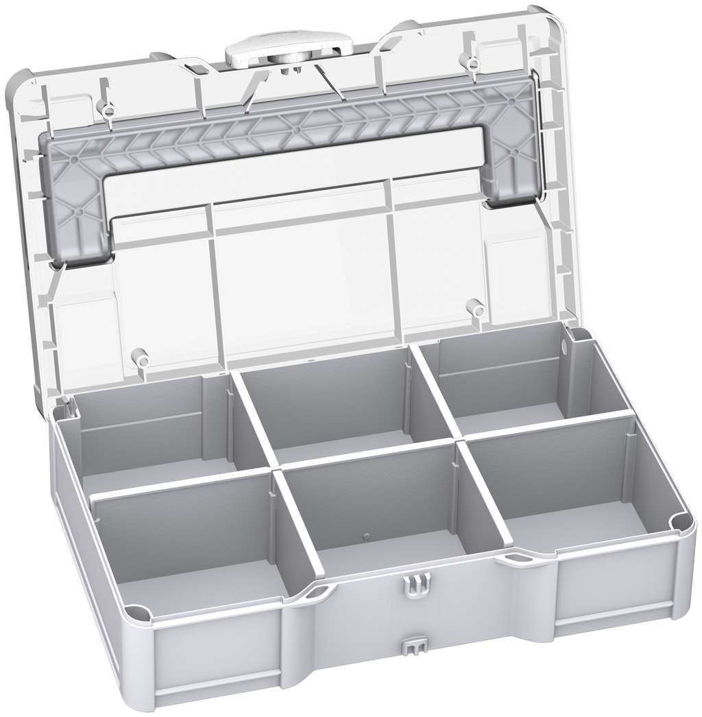 Systainer³ S 76 Transparent Lid with Dividers, Light Grey with Transparent lid and White catches