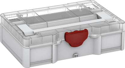 Systainer³ S 76 Transparent Lid, Light Grey with Transparent lid and Carmine Red catches
