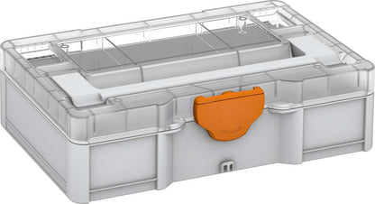 Systainer³ S 76 Transparent Lid, Light Grey with Transparent lid and Deep Orange catches