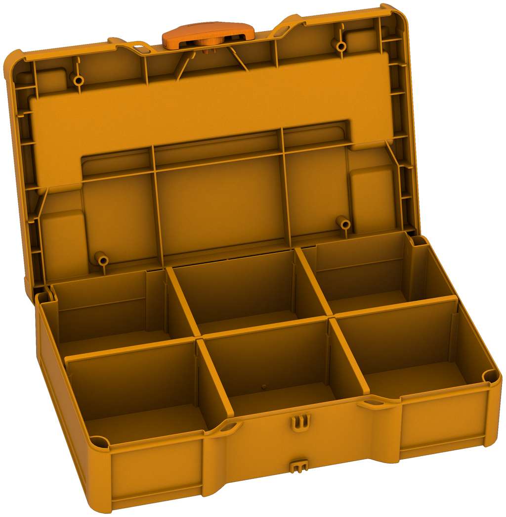Systainer³ S 76 with Dividers, Daffodil Yellow with Deep Orange catches