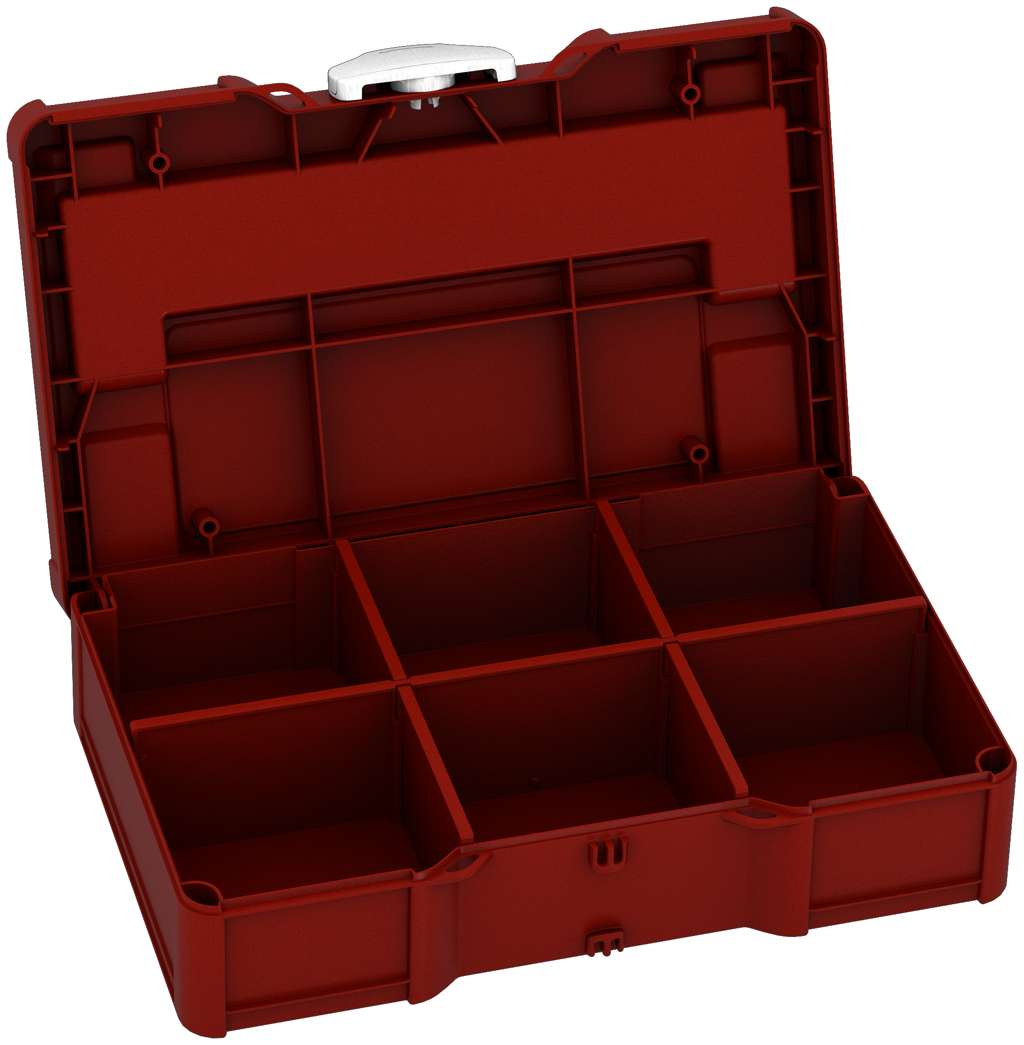 Systainer³ S 76 with Dividers, Carmine Red with White catches