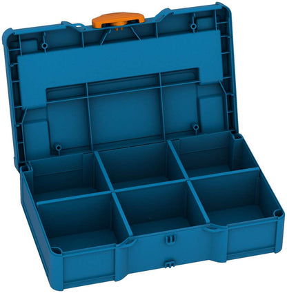Systainer³ S 76 with Dividers, Sky Blue with Deep Orange catches