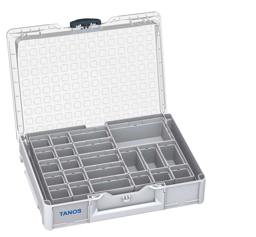 Systainer³ Organizer M 89 with 22 Insert Boxes, Light Grey with Transparent lid and Anthracite catches