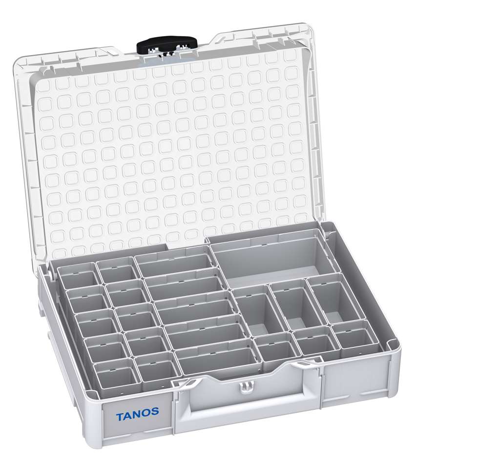 Systainer³ Organizer M 89 with 22 Insert Boxes, Light Grey with Transparent lid and Black catches