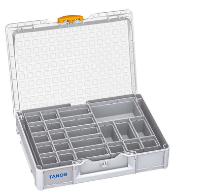 Systainer³ Organizer M 89 with 22 Insert Boxes, Light Grey with Transparent lid and Daffodil Yellow catches