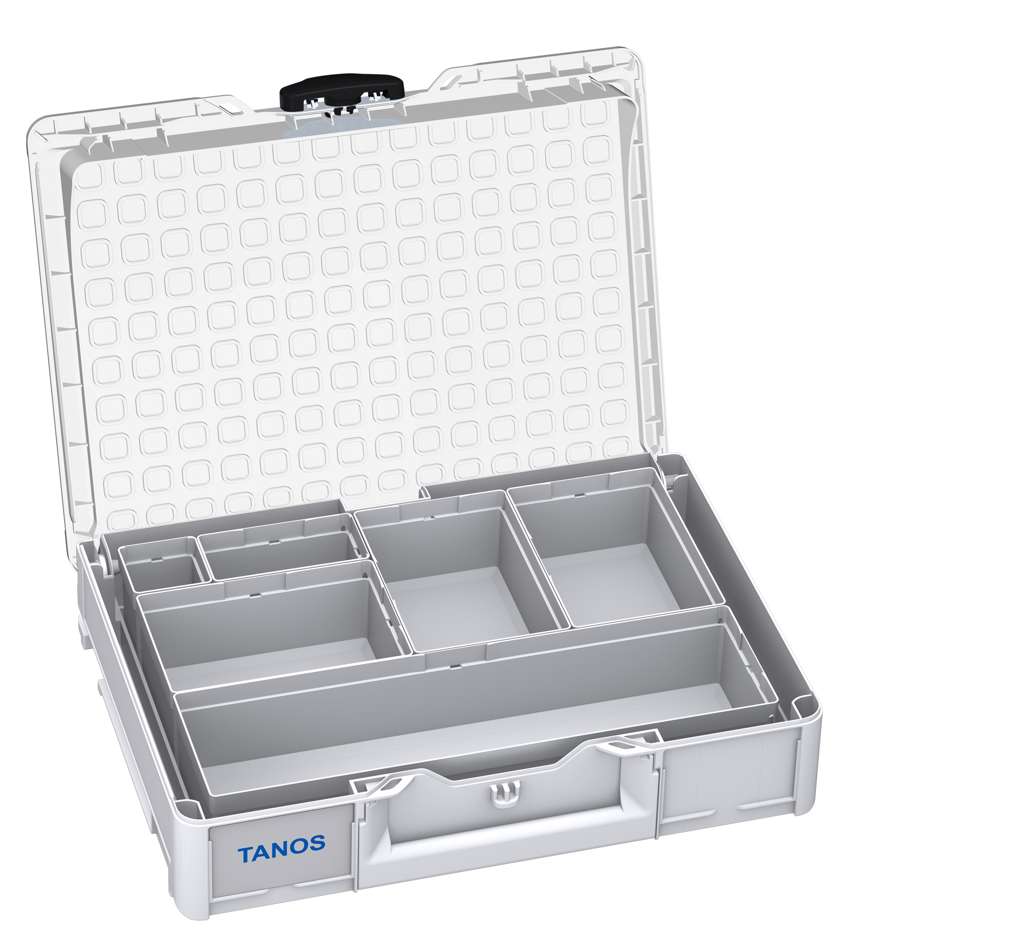 Systainer³ Organizer M 89 with 6 Insert Boxes, Light Grey with Transparent lid and Black catches